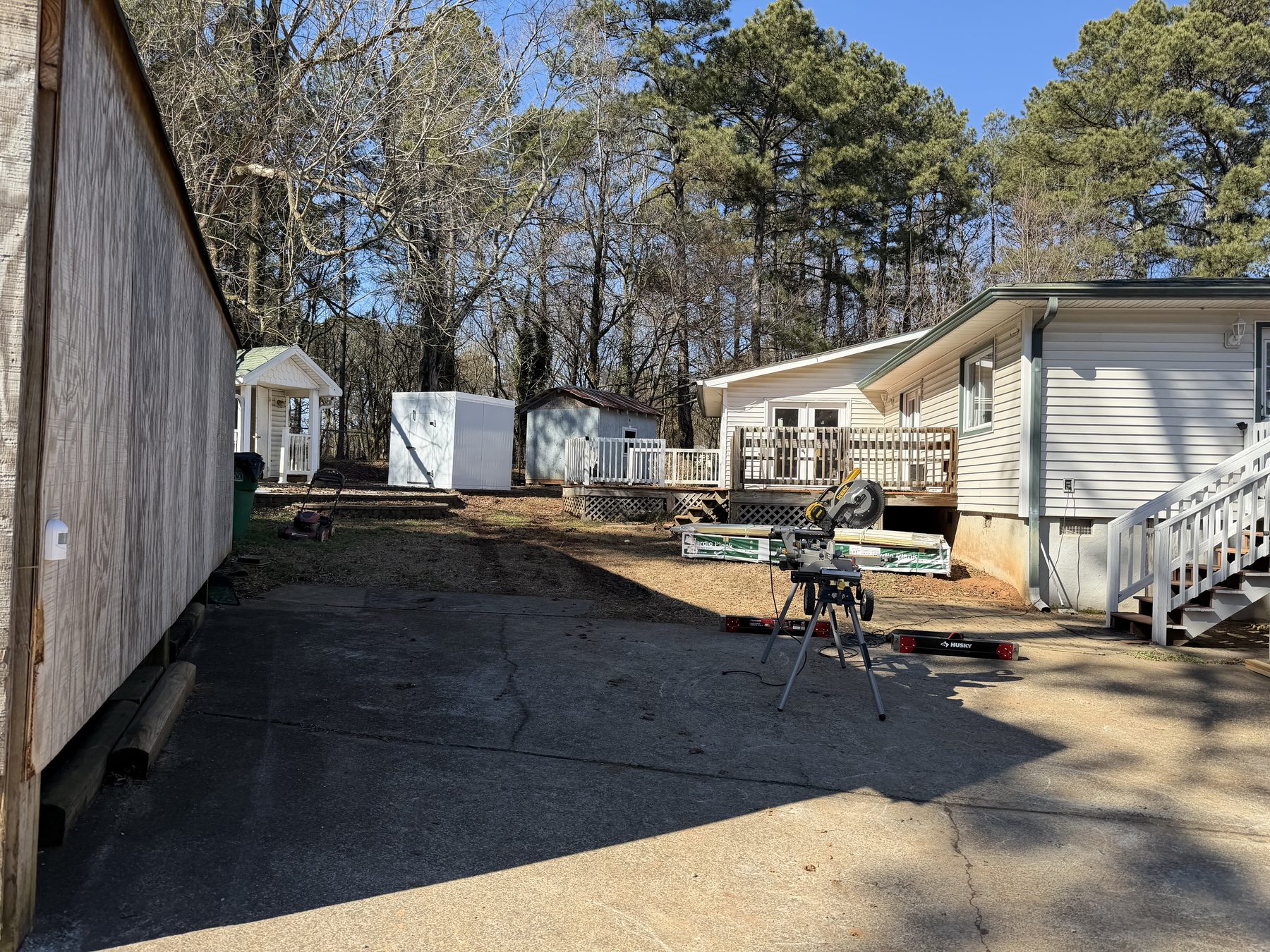 Data Lake — structural framing & roof installed