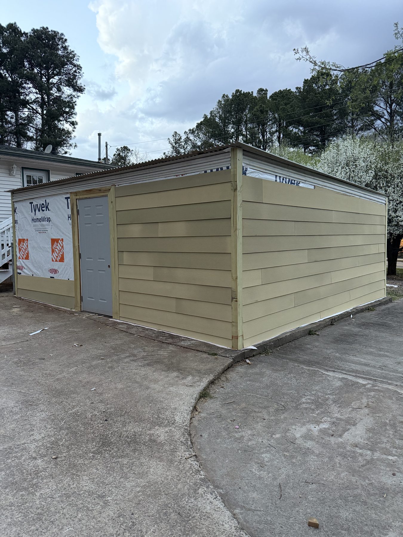 Exterior siding installed